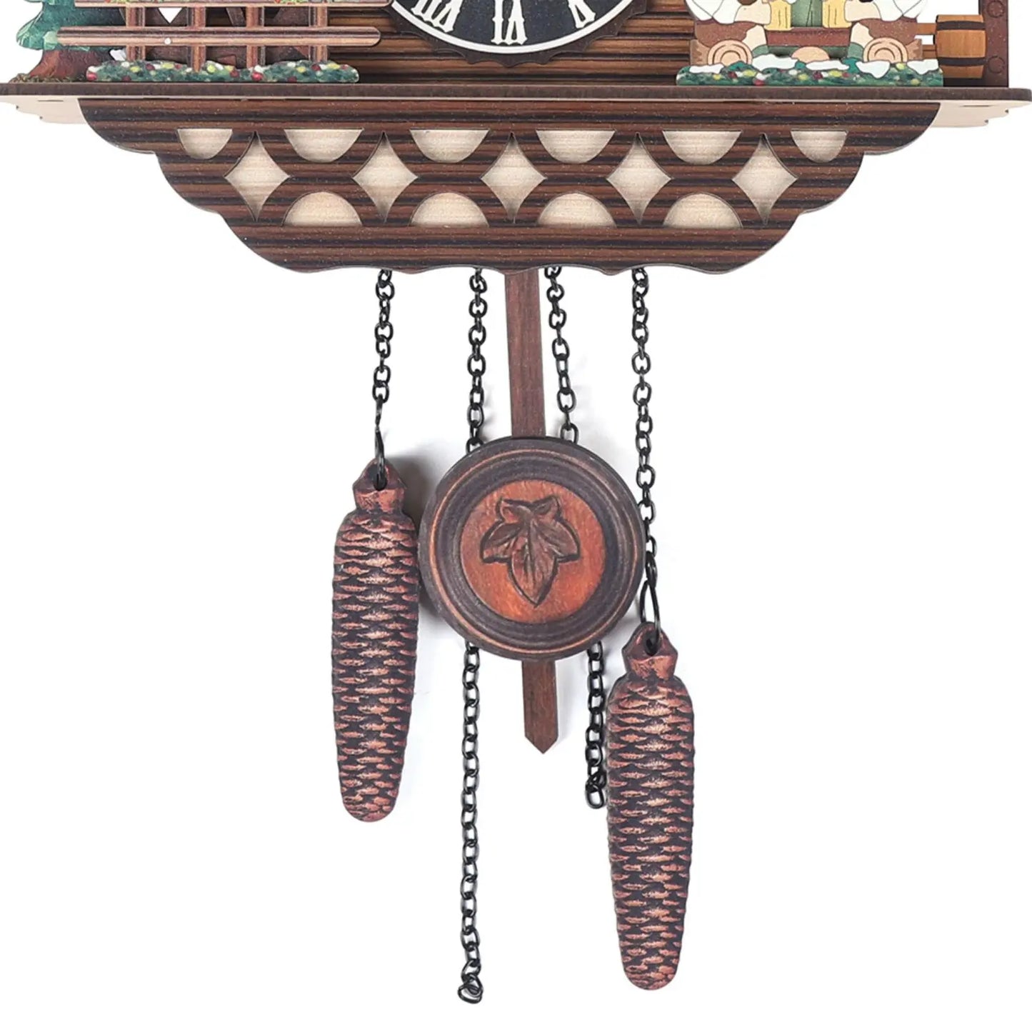 Combination Bird Cuckoo Wall Clock With Swinging Auto Wings
