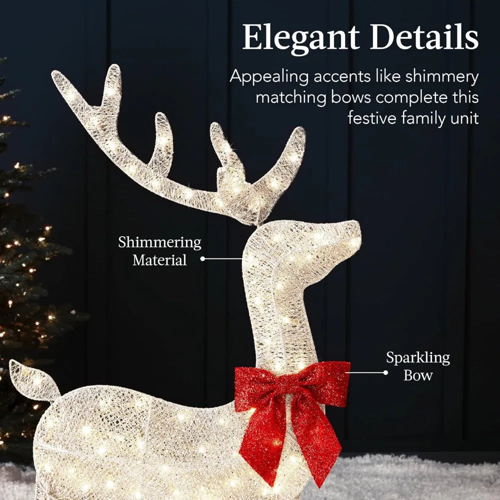 XMSJ 2D Deer Family Outdoor Christmas Decoration Lights