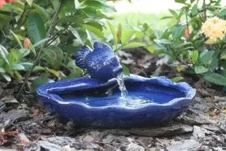 XMSJ Smart Solar Ceramic Koi Fountain With Solar Panel