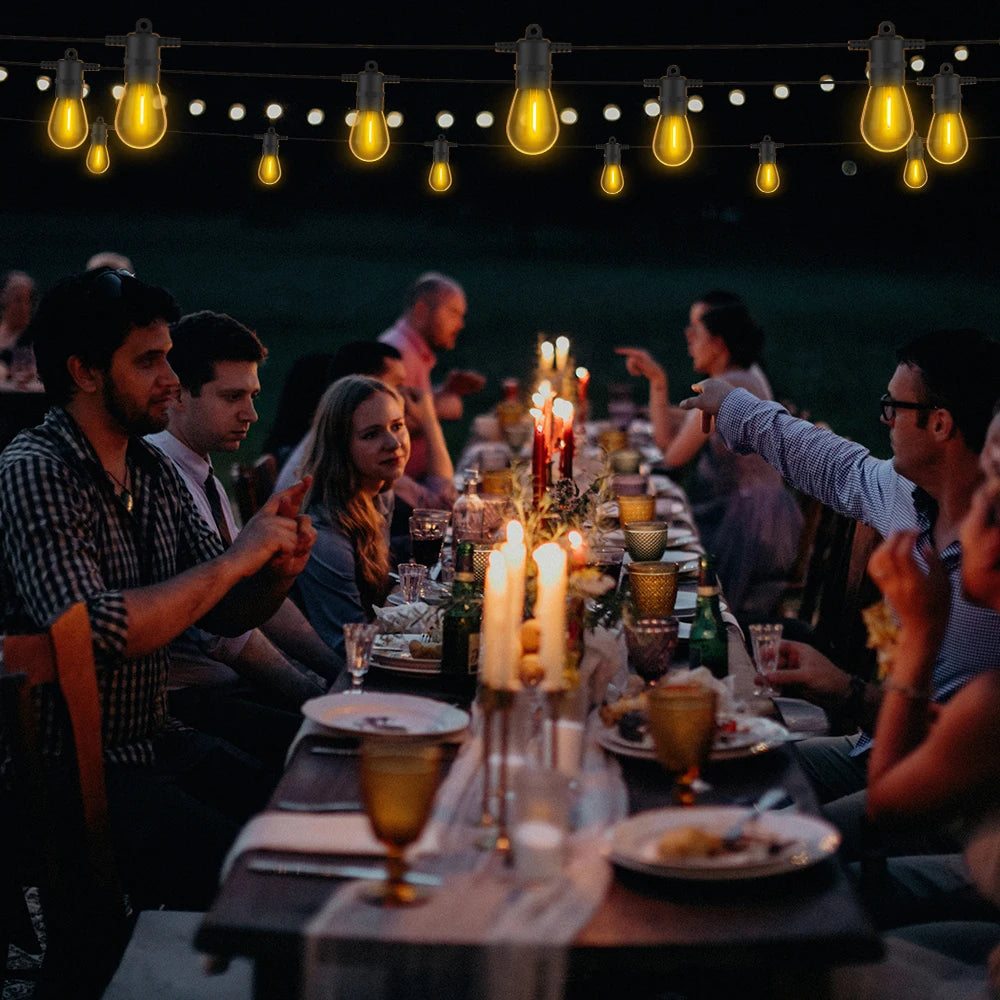 Hidixon String Light S14 Festoon 60 LEDs Outdoor Decor