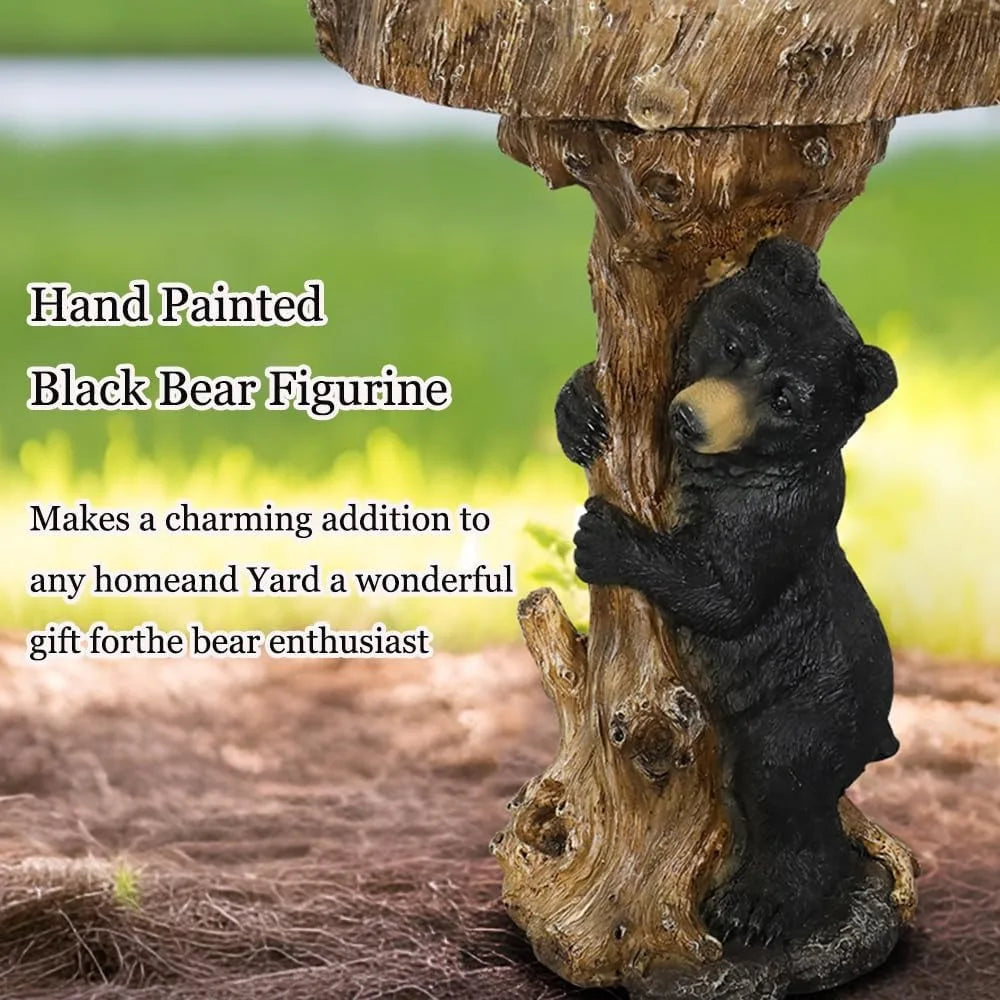 Resin Fiber Outdoor Bird Bath Garden Standing Bird Bath Decor