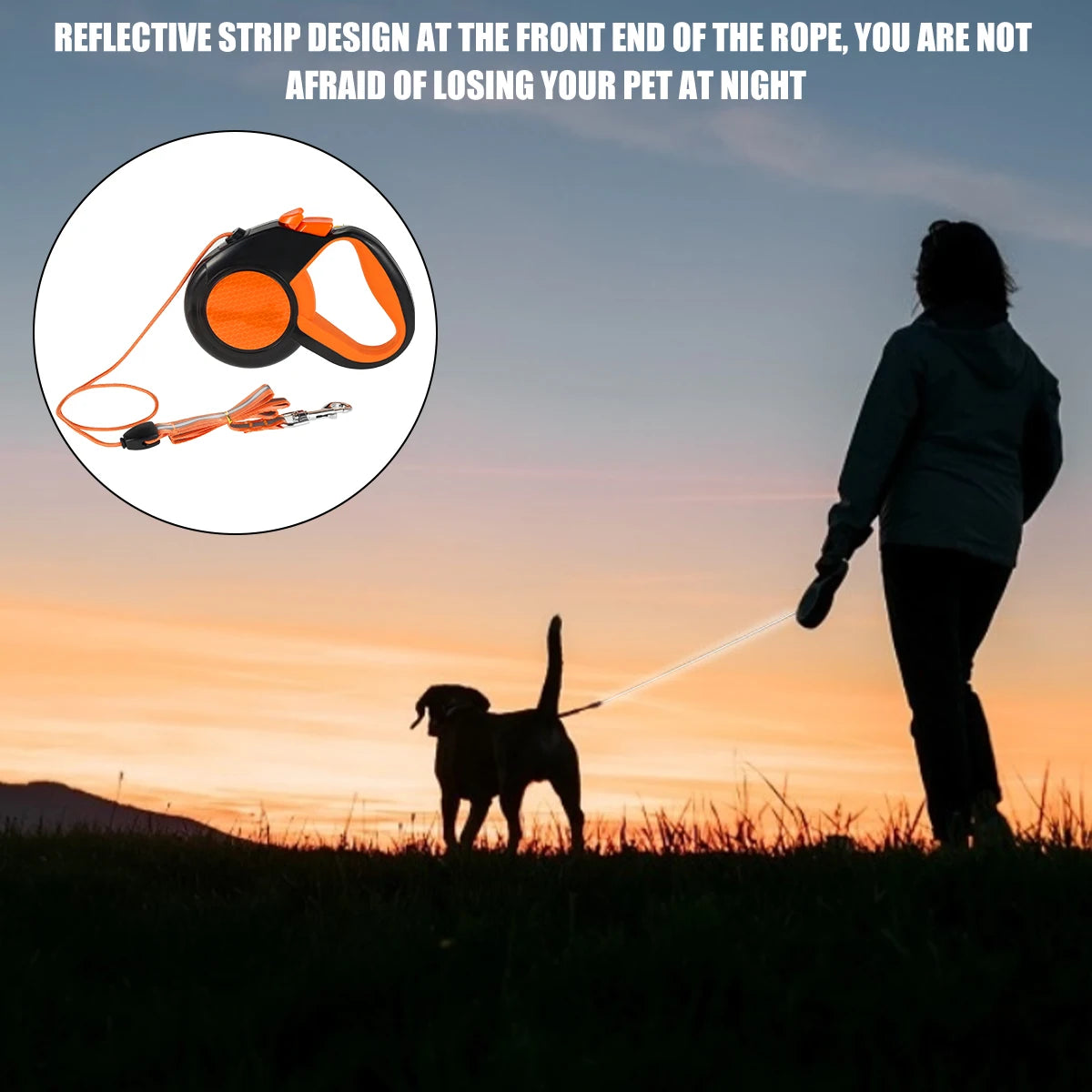 WillstarCN Retractable Dog Leash With Reflective Tape