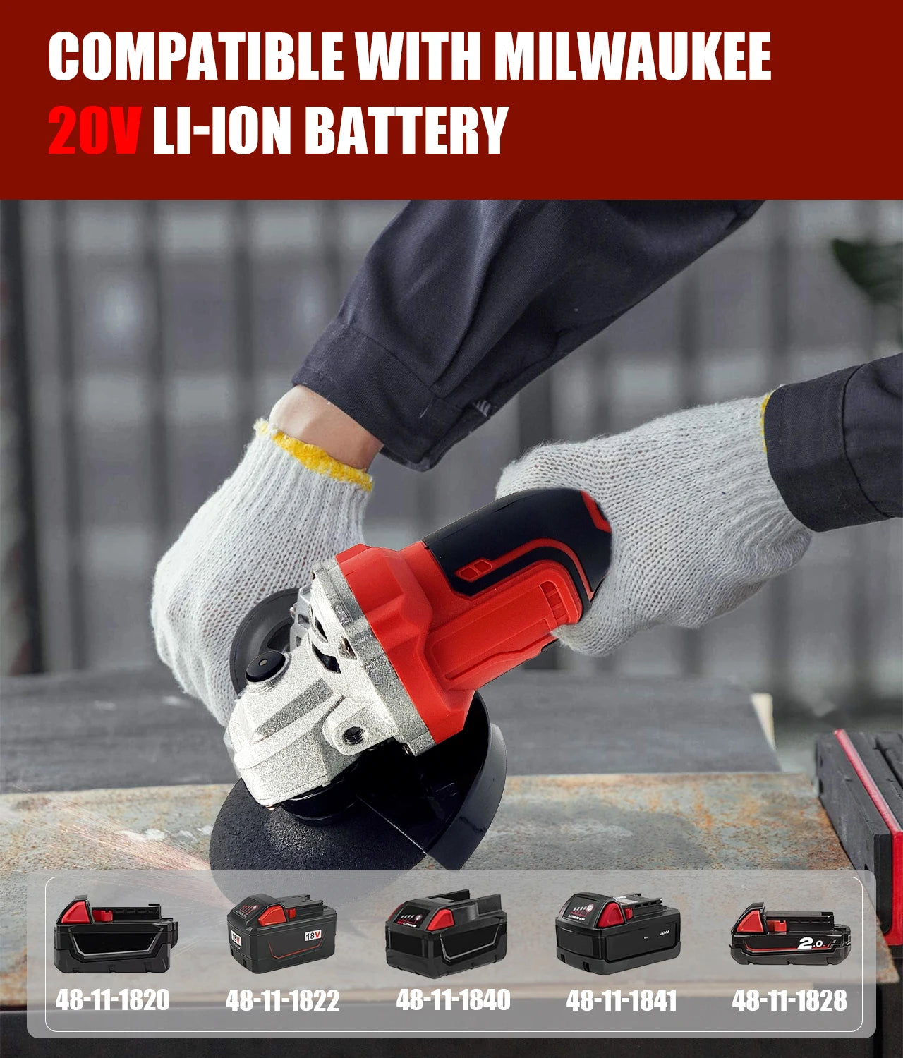 Milwaukee Compatible Brushless Angle Grinder Cordless Tool