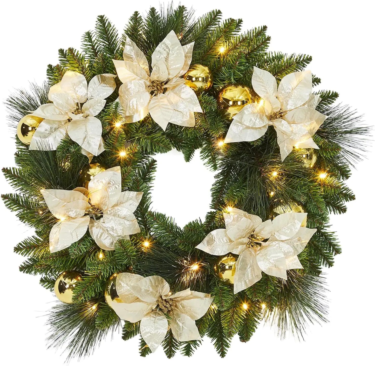 Guangdong 24 Inch Pre Lit Wreath With 50 LED Lights