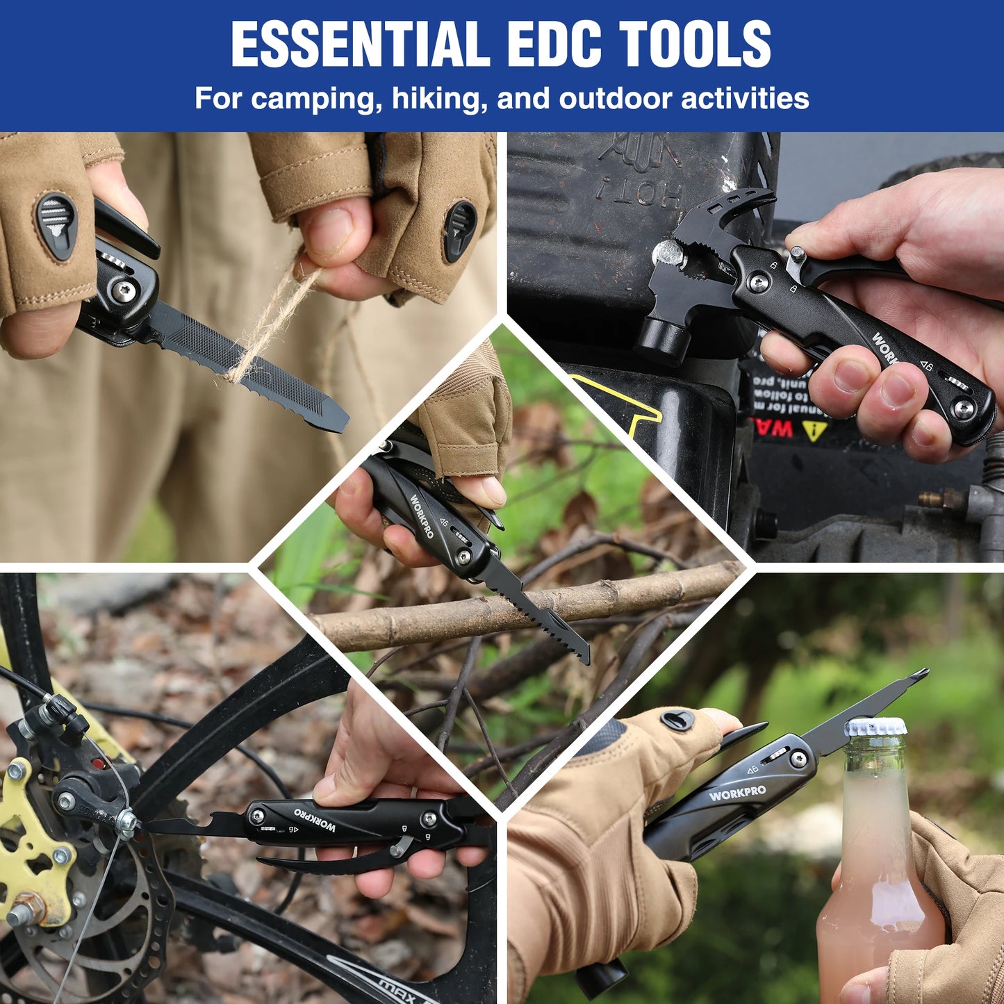 WORKPRO 12-In-1 Hammer Multitool With Sheath