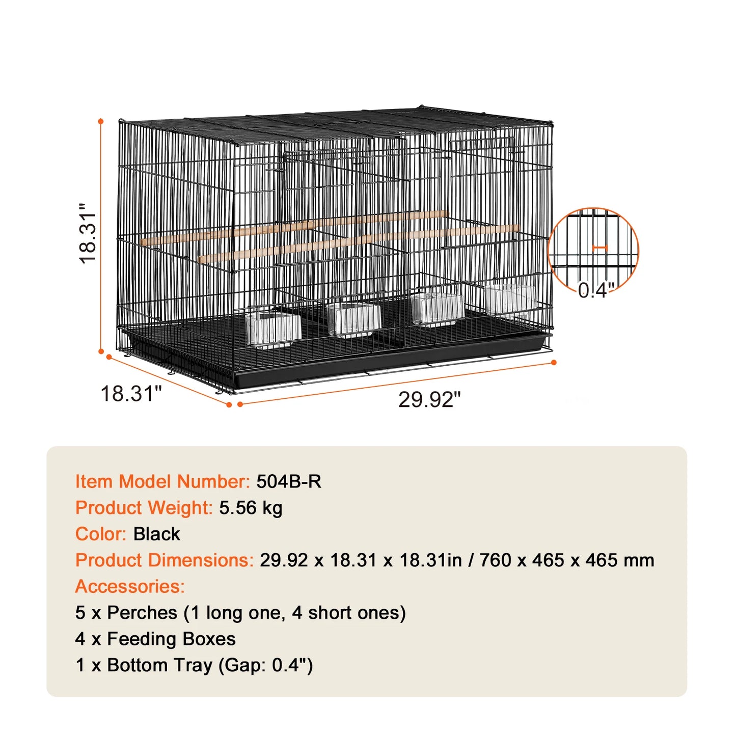 SucceBuy Stackable Bird Cage With Divider For Travel
