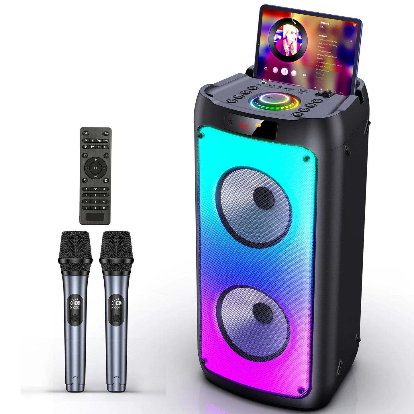 FanFun Wireless Bluetooth Karaoke Speaker With Two Microphones