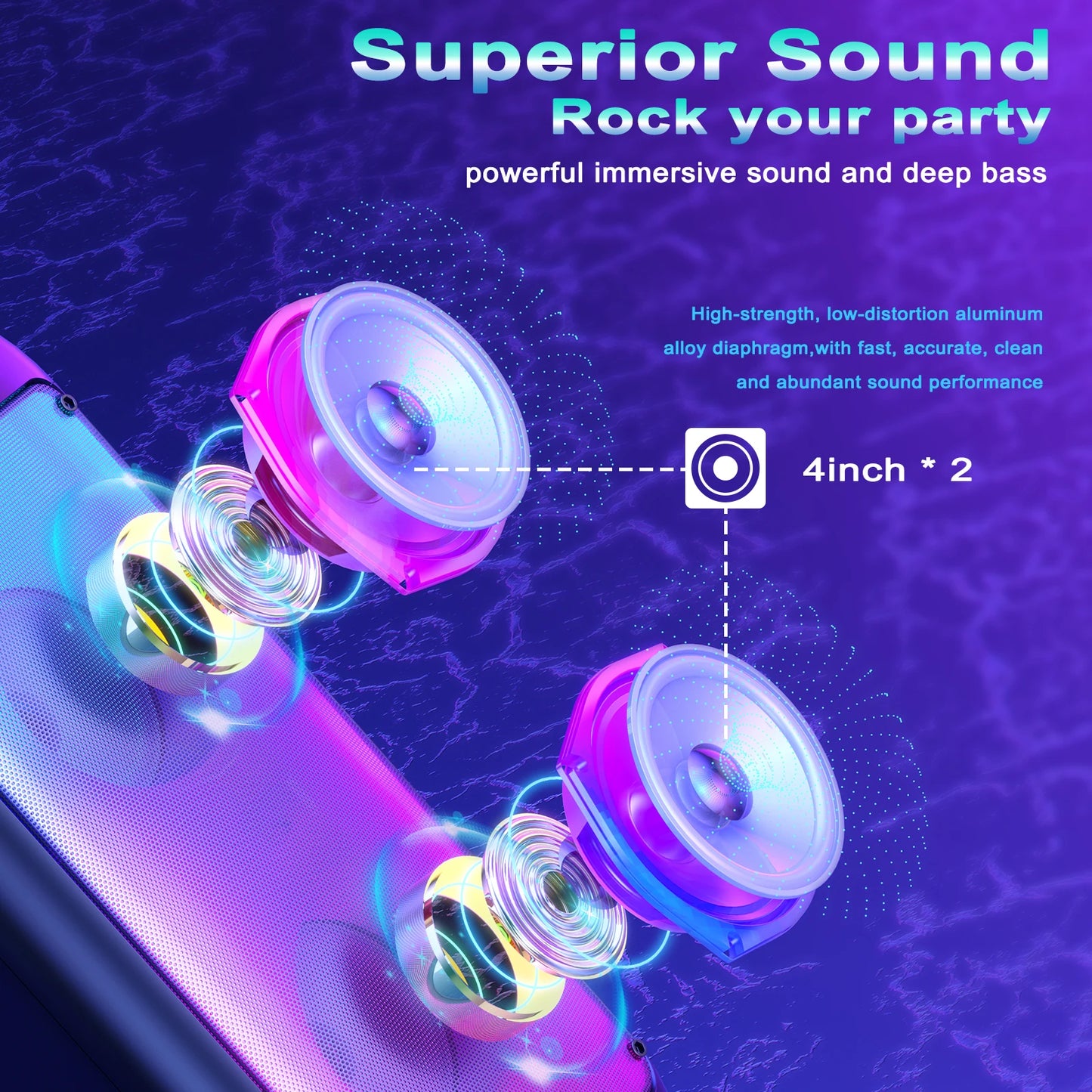 FanFun Wireless Bluetooth Karaoke Speaker With Two Microphones