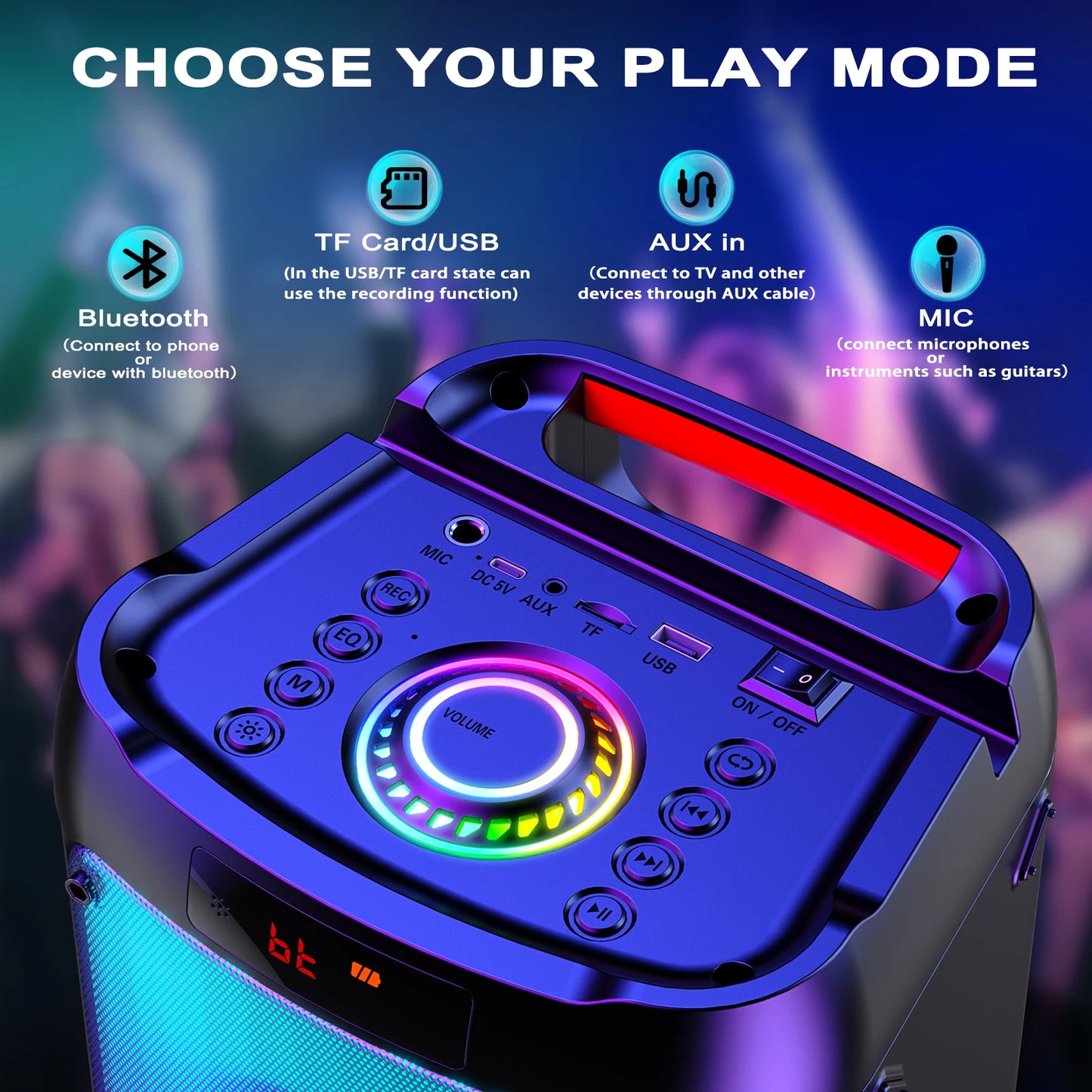 FanFun Wireless Bluetooth Karaoke Speaker With Two Microphones