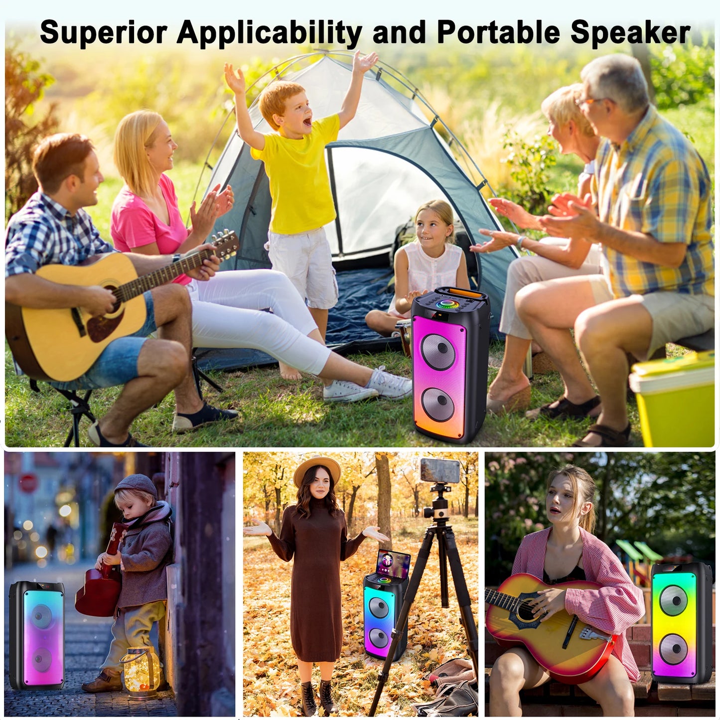 FanFun Wireless Bluetooth Karaoke Speaker With Two Microphones