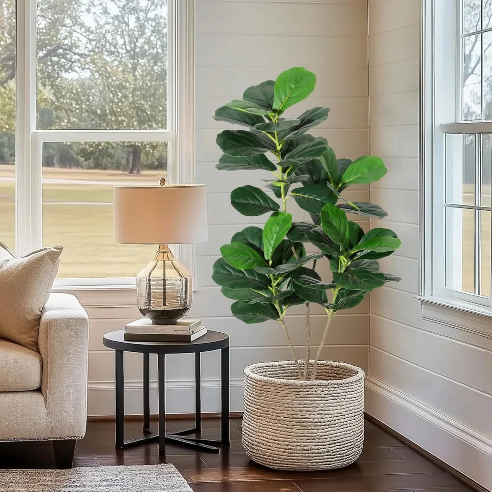 HiMISSCN Fiddle Leaf Fig Tree Artificial With Pot Decor