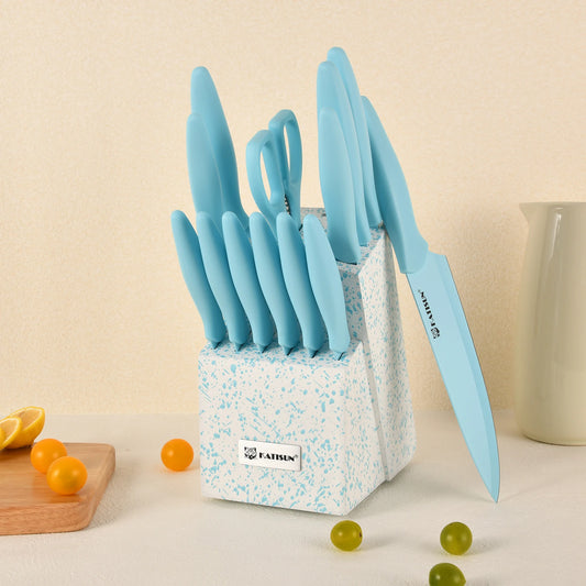 Katisun 14 Piece Kitchen Knife Set With Shears And Block