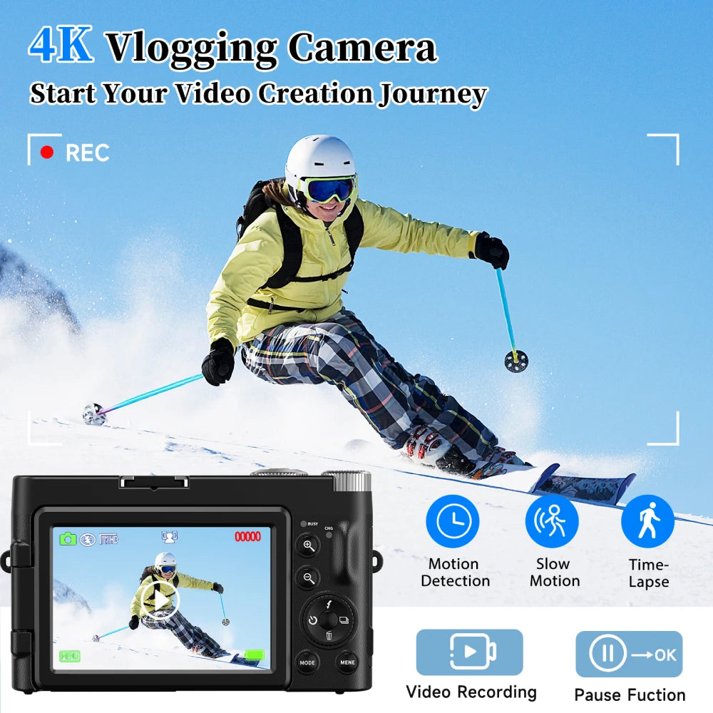Zostuic 4K Digital Camera Autofocus 48MP Vlogging Cam