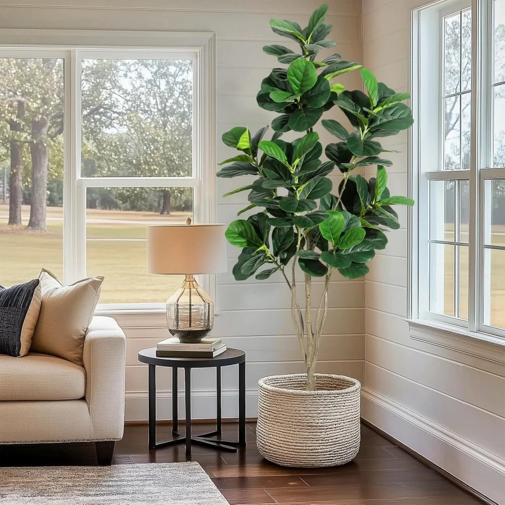 HiMISSCN Fiddle Leaf Fig Tree Artificial With Pot Decor
