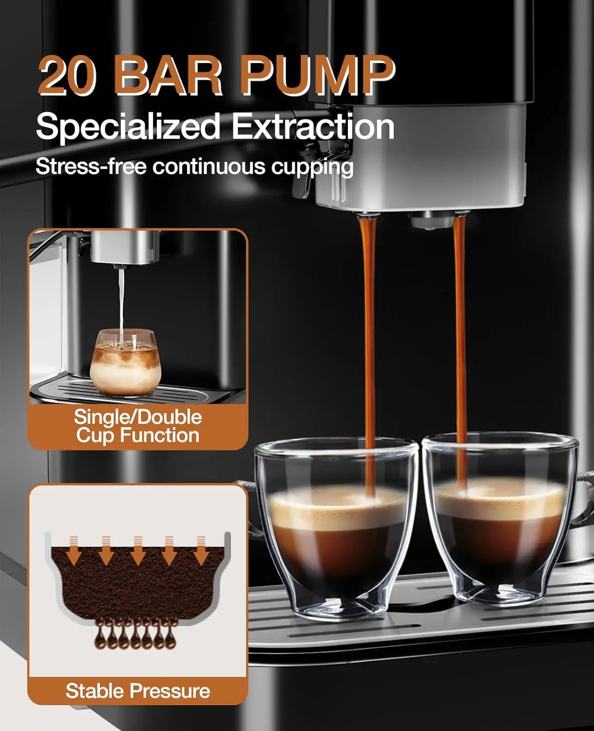 Acekool Fully Automatic Espresso With Built In Grinder