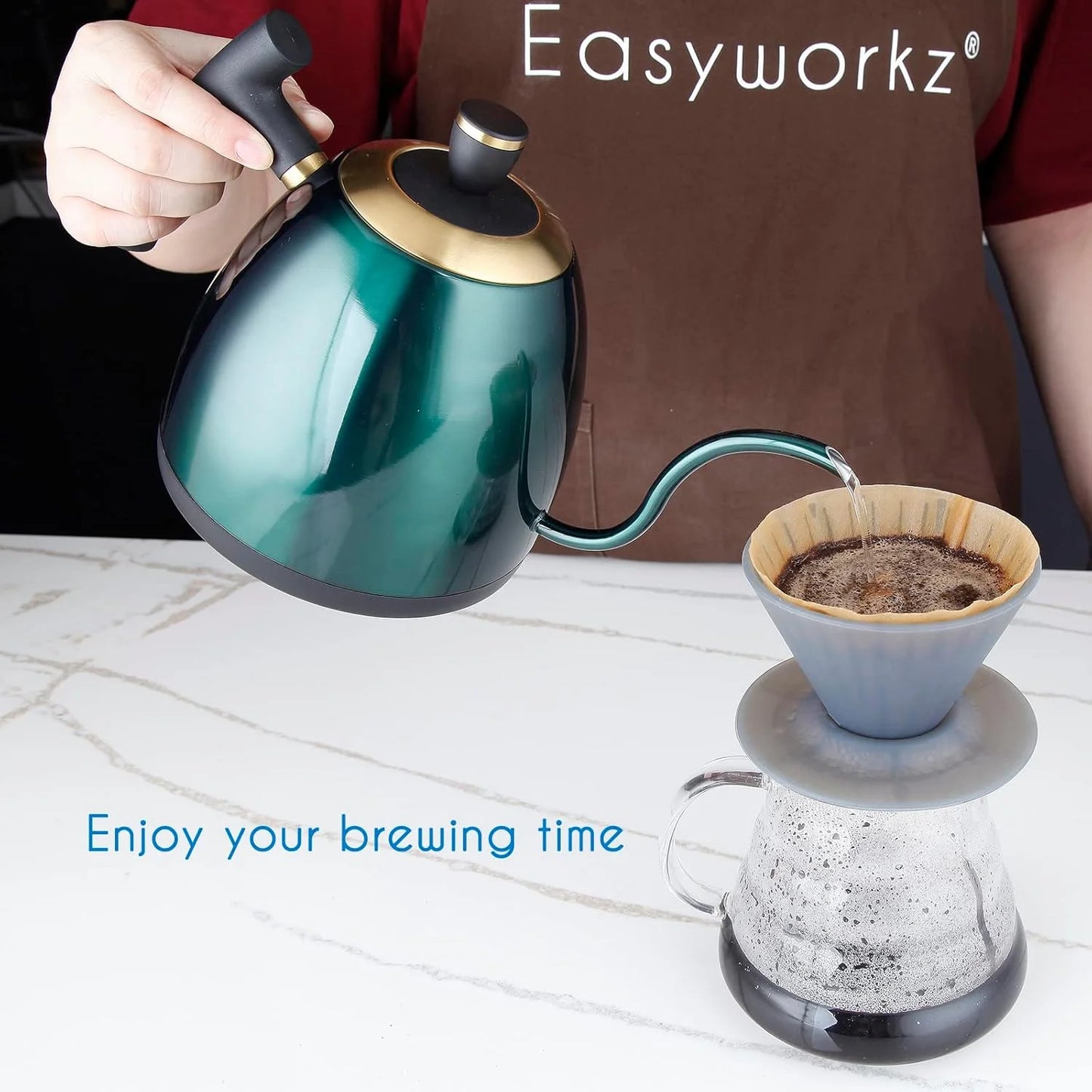 Easyworkz Temperature Controlled Electric Gooseneck Kettle Stainless Steel