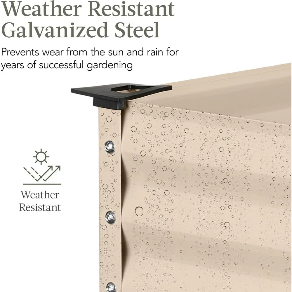 Galvanized Elevated Flower Bed Raised Planting Box For Garden