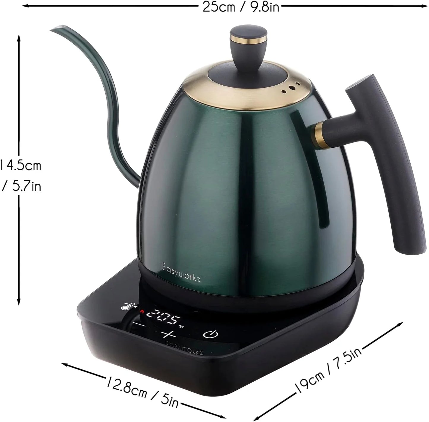 Easyworkz Temperature Controlled Electric Gooseneck Kettle Stainless Steel
