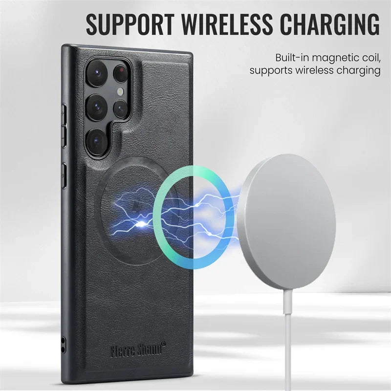 Casespace MagSafe Leather Flip Wallet Case For Samsung S22