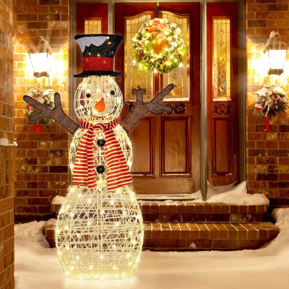 Guangdong Pre-Lit Standing Snowman Christmas Decoration with 80 LED Lights