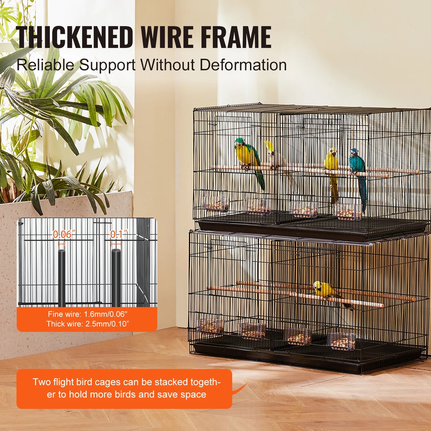 SucceBuy Stackable Bird Cage With Divider For Travel