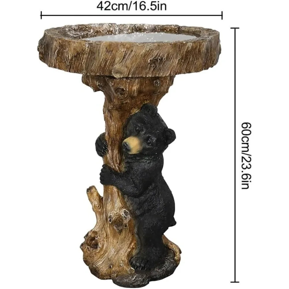 Resin Fiber Outdoor Bird Bath Garden Standing Bird Bath Decor