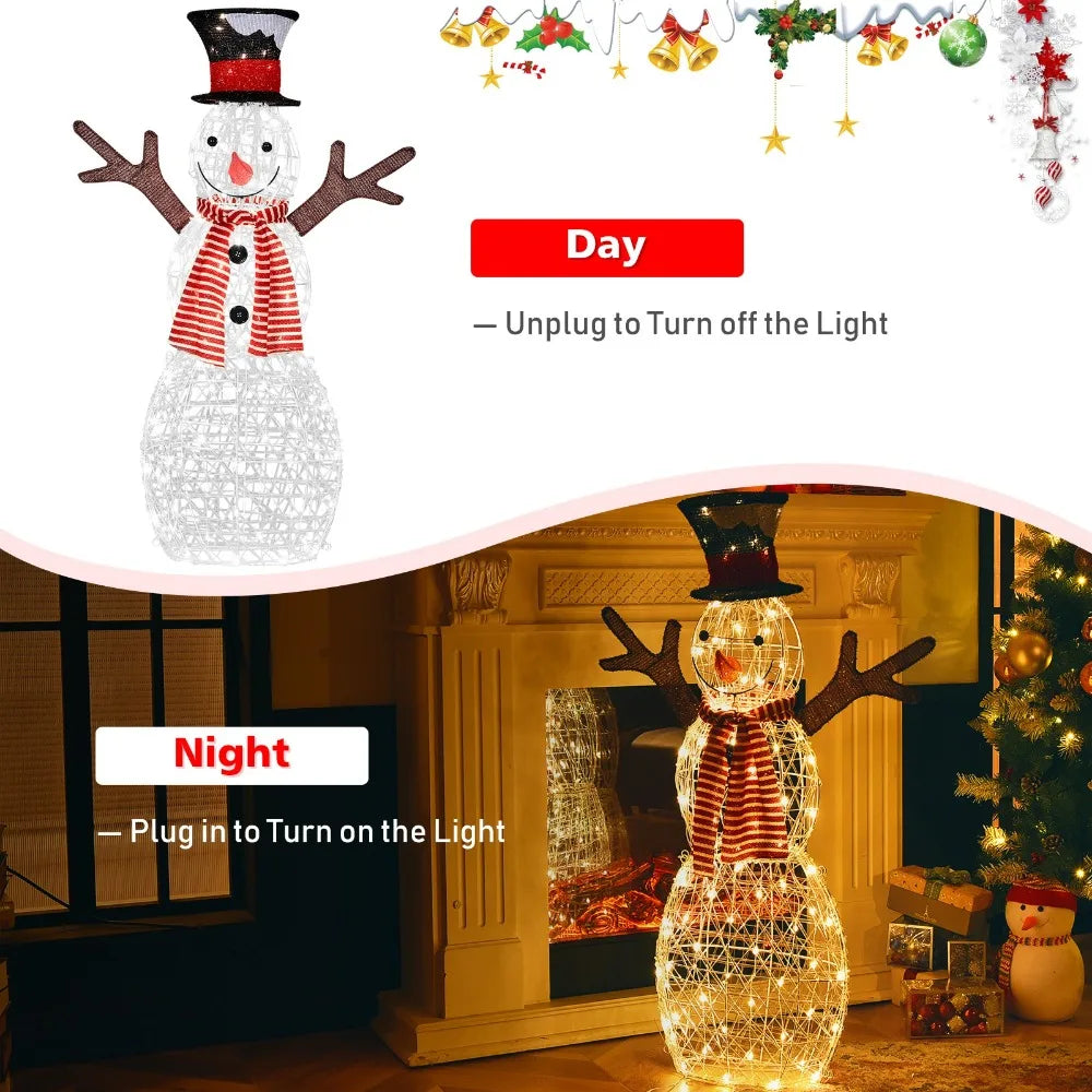 Guangdong Pre-Lit Standing Snowman Christmas Decoration with 80 LED Lights