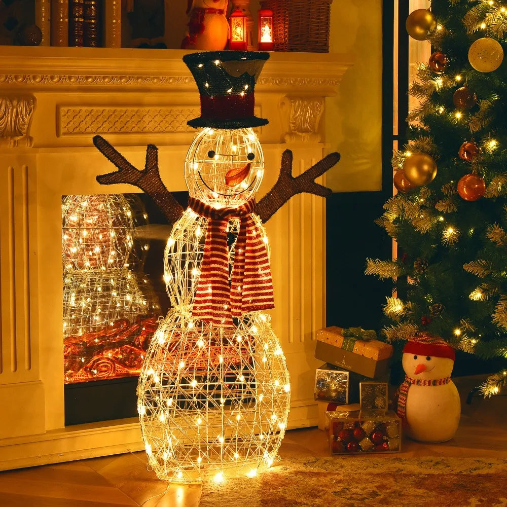 Guangdong Pre-Lit Standing Snowman Christmas Decoration with 80 LED Lights