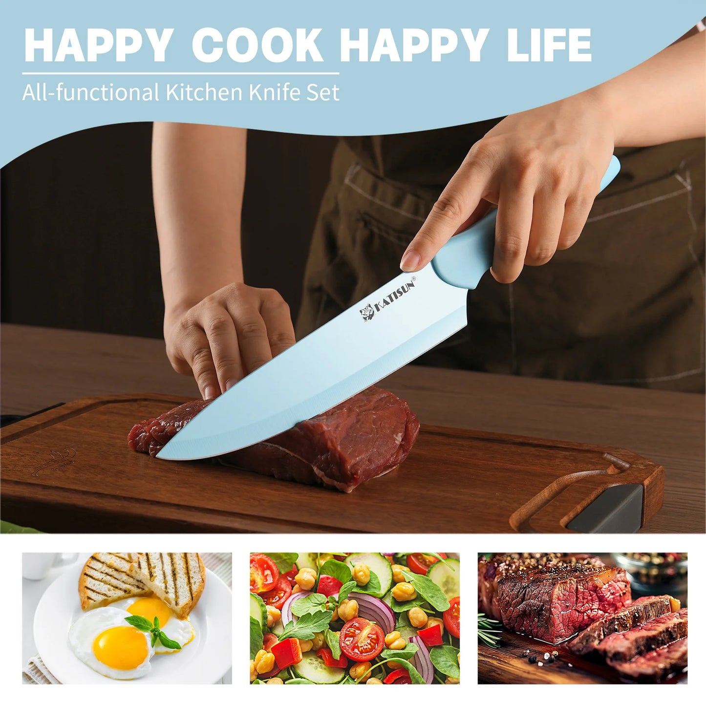 Katisun 14 Piece Kitchen Knife Set With Shears And Block