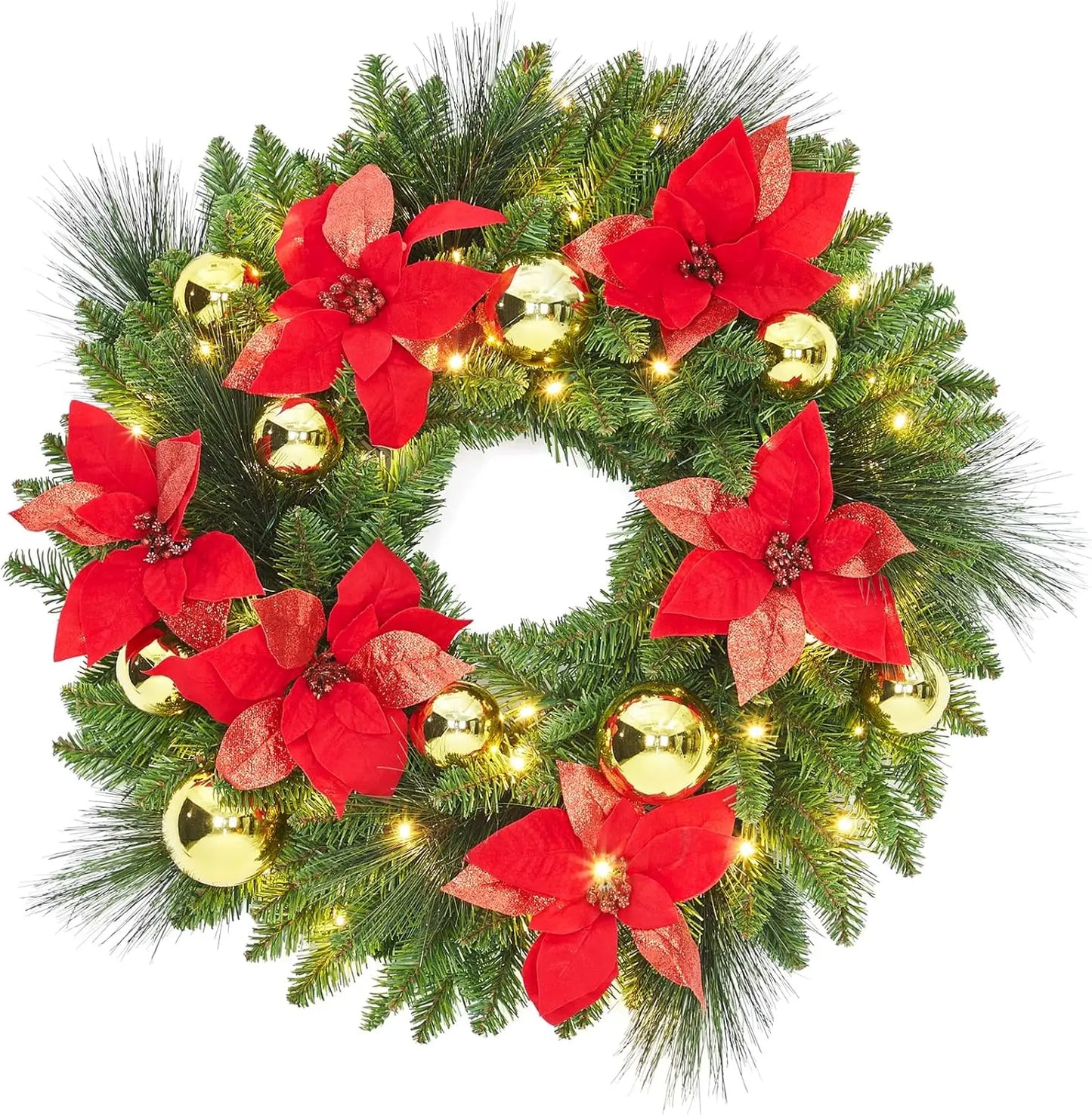 Guangdong 24 Inch Pre Lit Wreath With 50 LED Lights