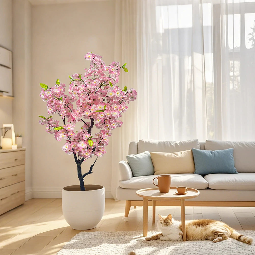 Twister Artificial Cherry Blossom Tree In Pot For Indoor Decor