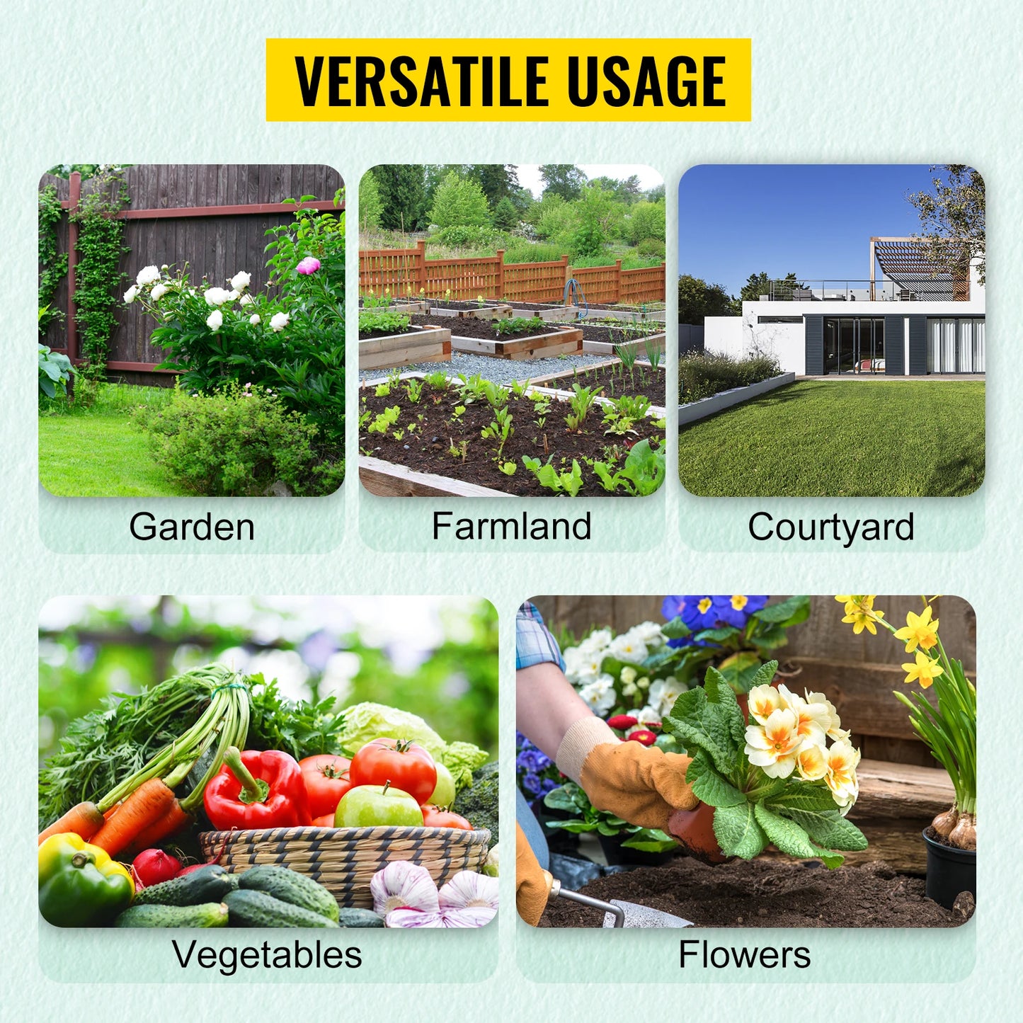 VEVOR Walk In Tunnel Greenhouse Galvanized Frame Waterproof Cover