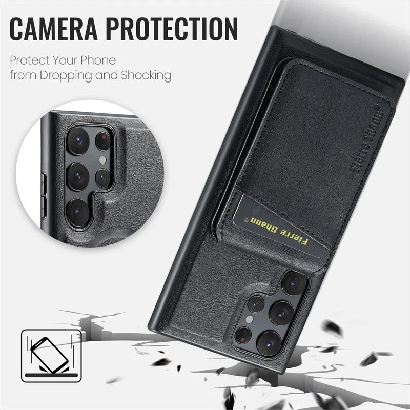 Casespace MagSafe Leather Flip Wallet Case For Samsung S22