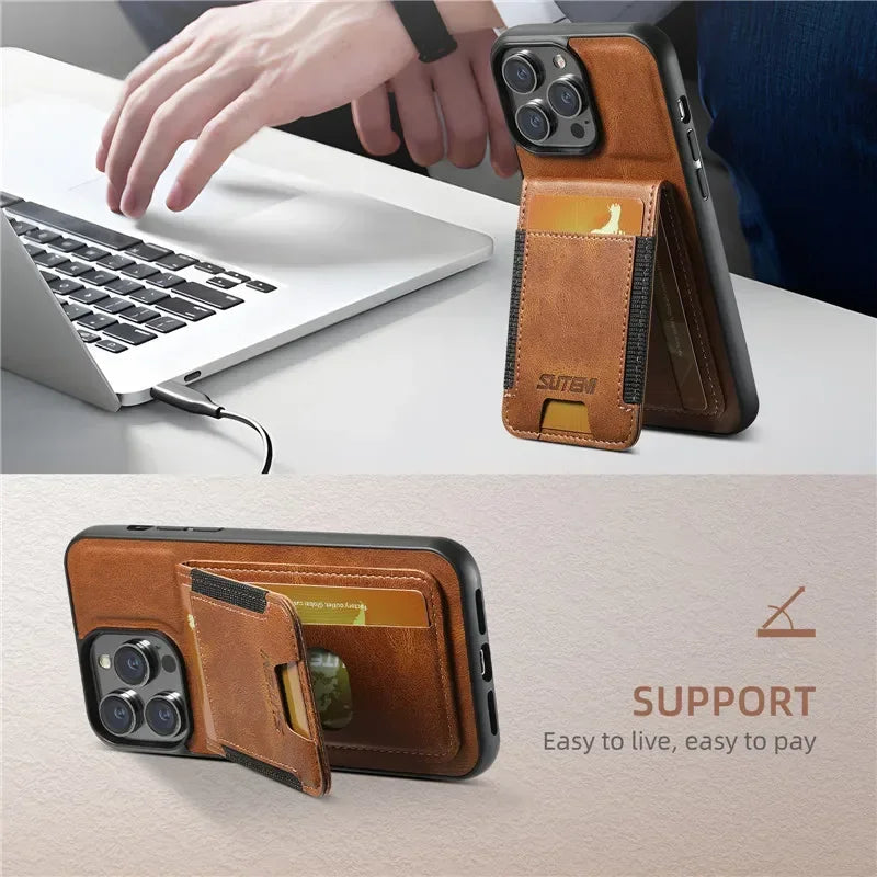 Casespace Leather Wallet Phone Case For iPhone Card Holder