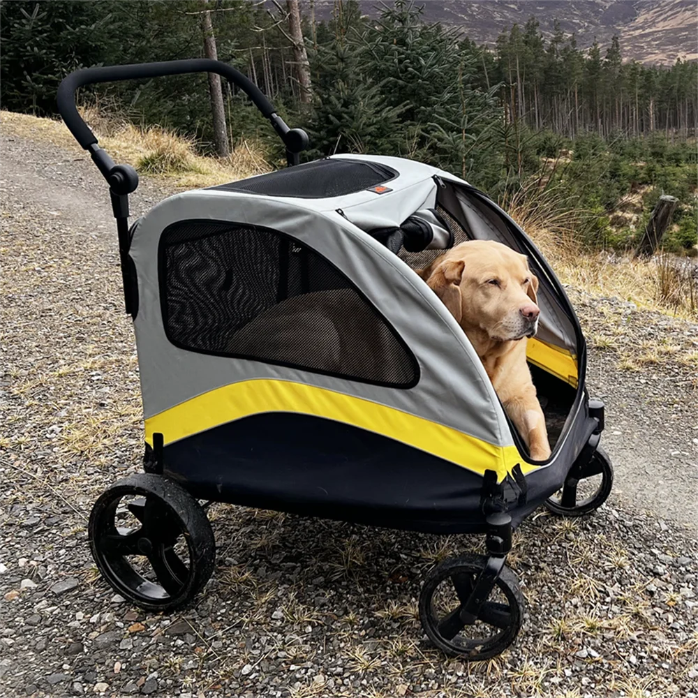 Premium Dog Stroller Pram 4 Wheel Foldable Travel Jogger