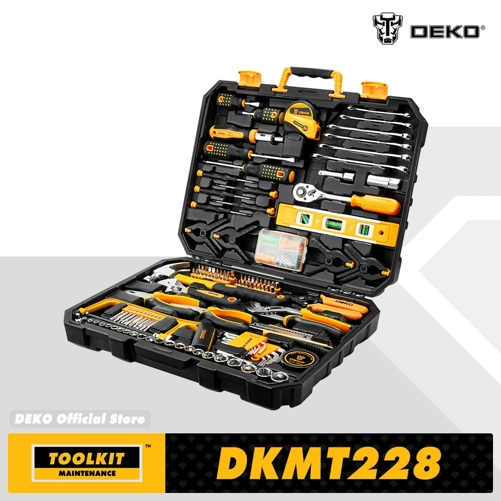 DEKOPRO 228Pcs Socket Wrench Auto Repair Tool Set With Toolbox