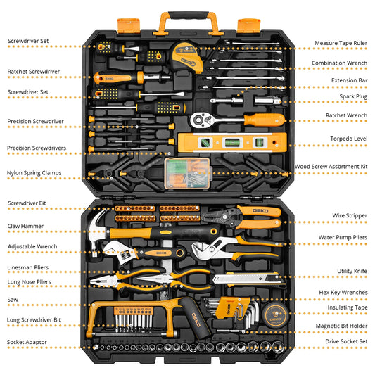 DEKOPRO 228Pcs Socket Wrench Auto Repair Tool Set With Toolbox