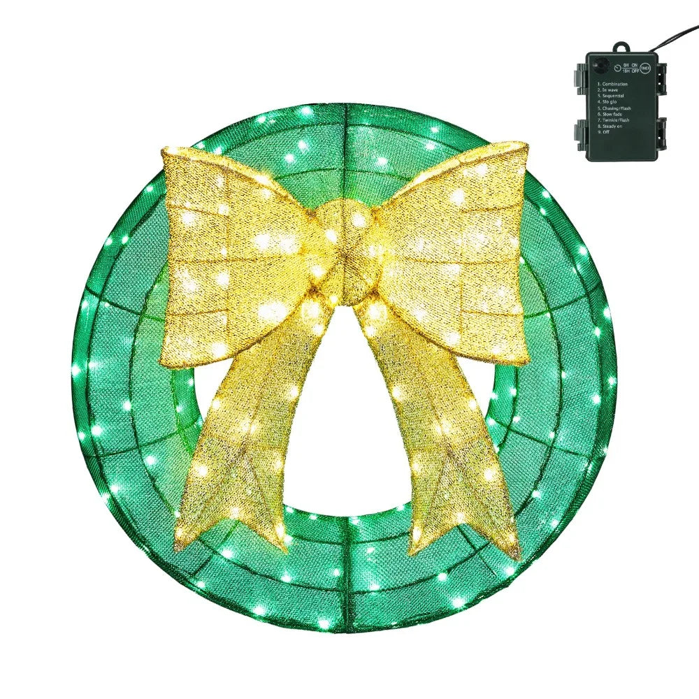 Guangdong Pre-Lit Indoor Outdoor Christmas Wreath With LED Lights