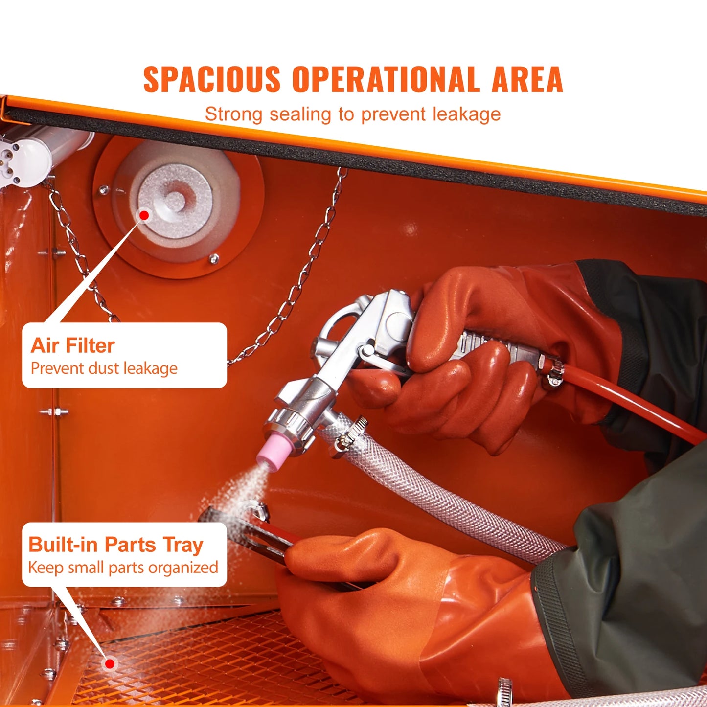 Succebuy Sandblasting Cabinet Benchtop Portable Sand Blaster With Gun Nozzles