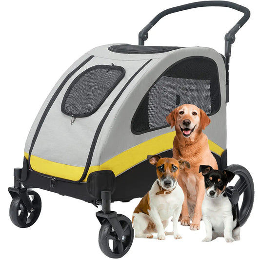 Ultra Large Dog Stroller Four Wheel Jogger Carrier Foldable