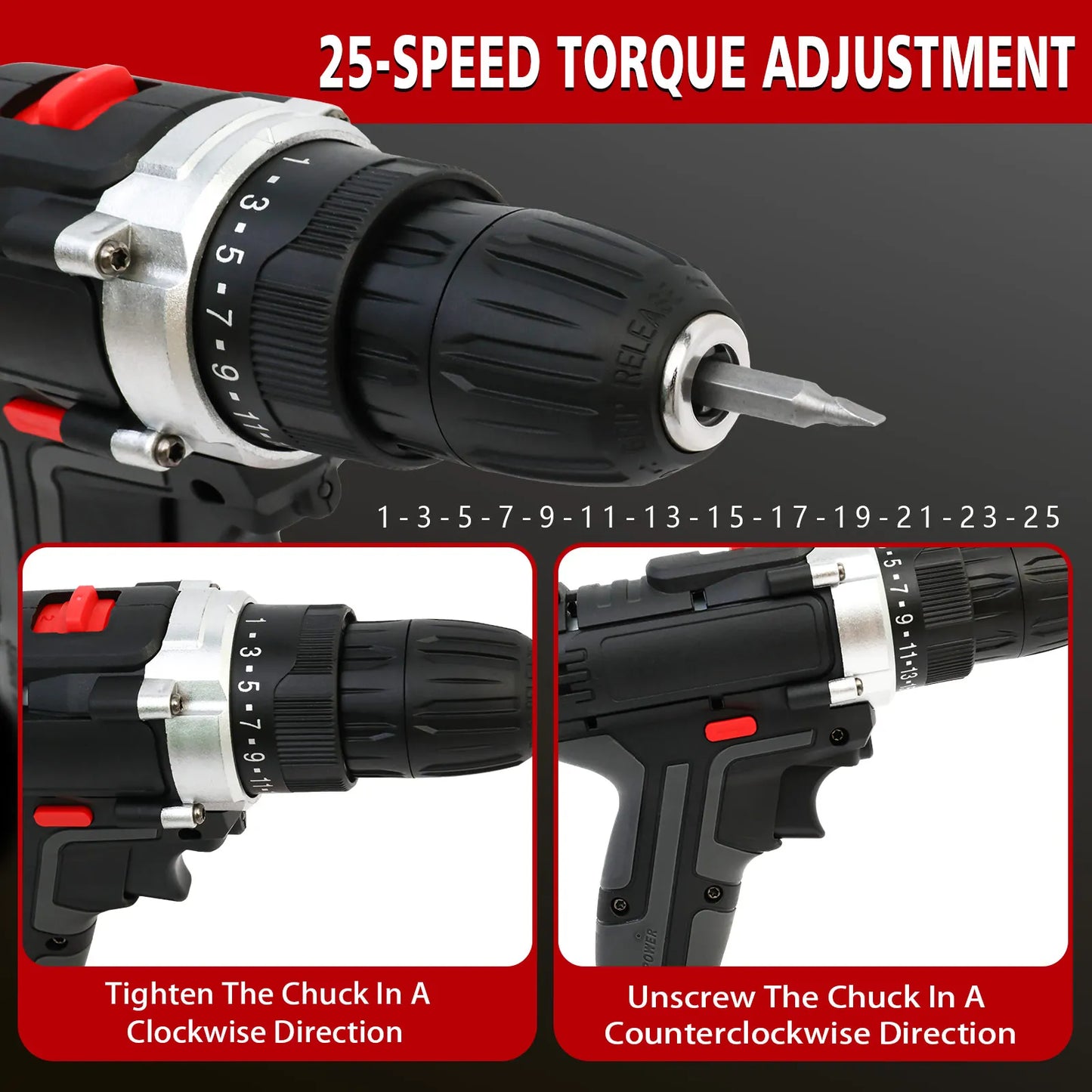 21V Cordless Drill And Impact Driver 2 Batteries Charger