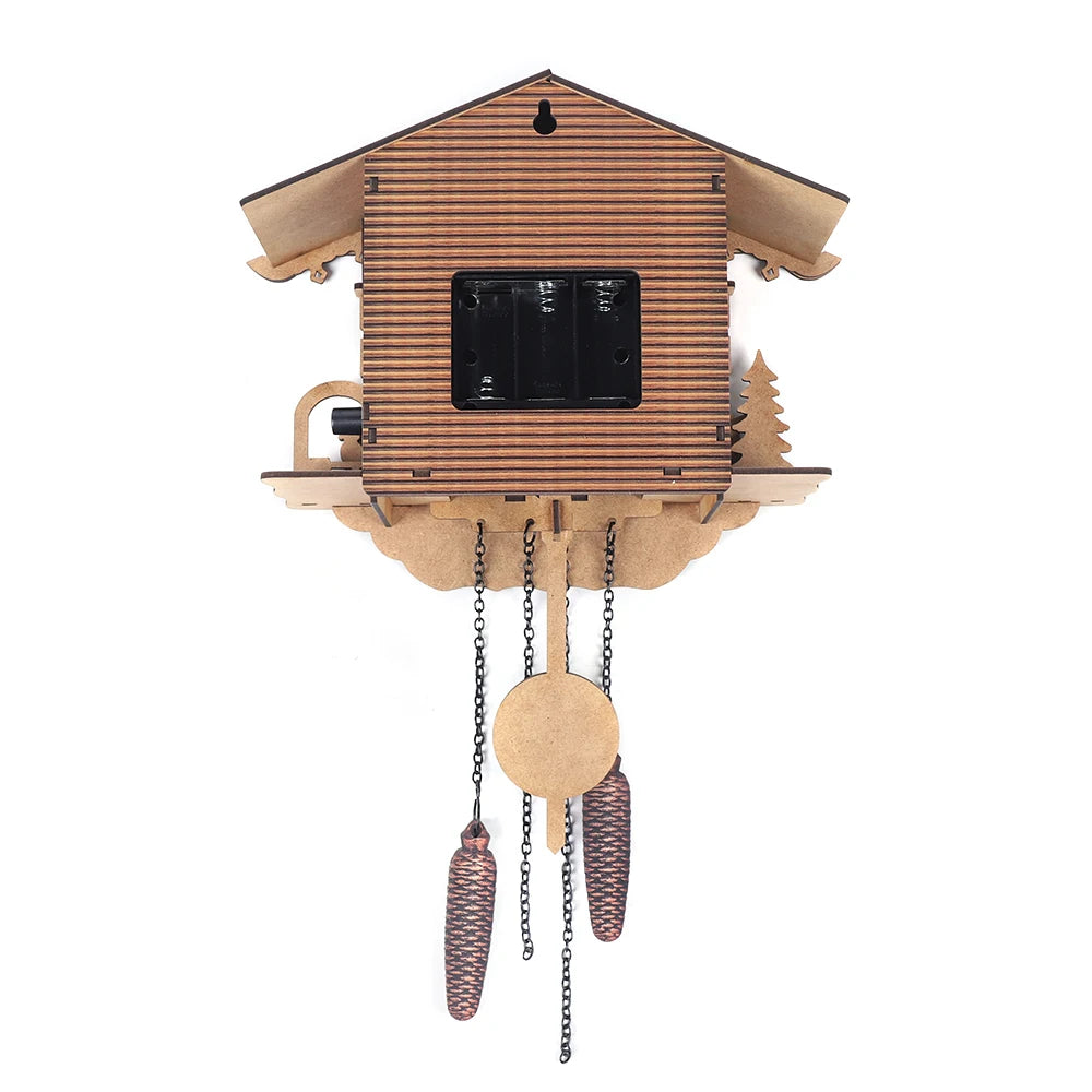 Combination Bird Cuckoo Wall Clock With Swinging Auto Wings