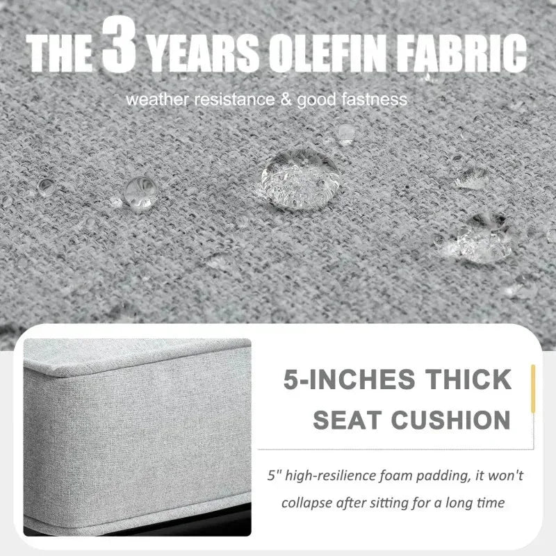 Yujingxi Aluminum Fire Pit Patio Conversation Set 5 Pieces