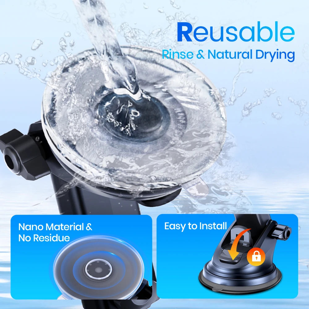 TOPK Car Phone Holder Mount 2 In 1 Handsfree Stand