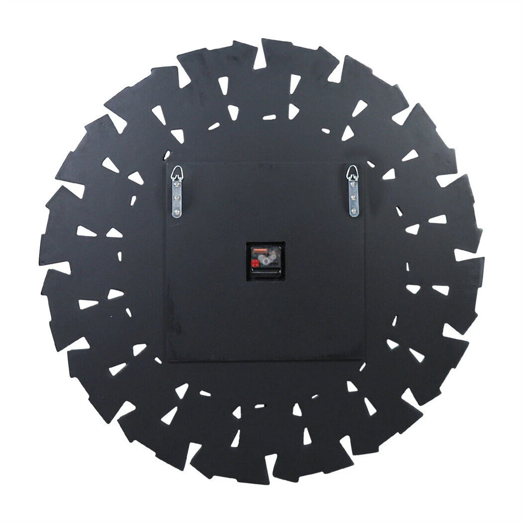 Combination 3D Mirrored Sunburst Wall Clock With Roman Numerals