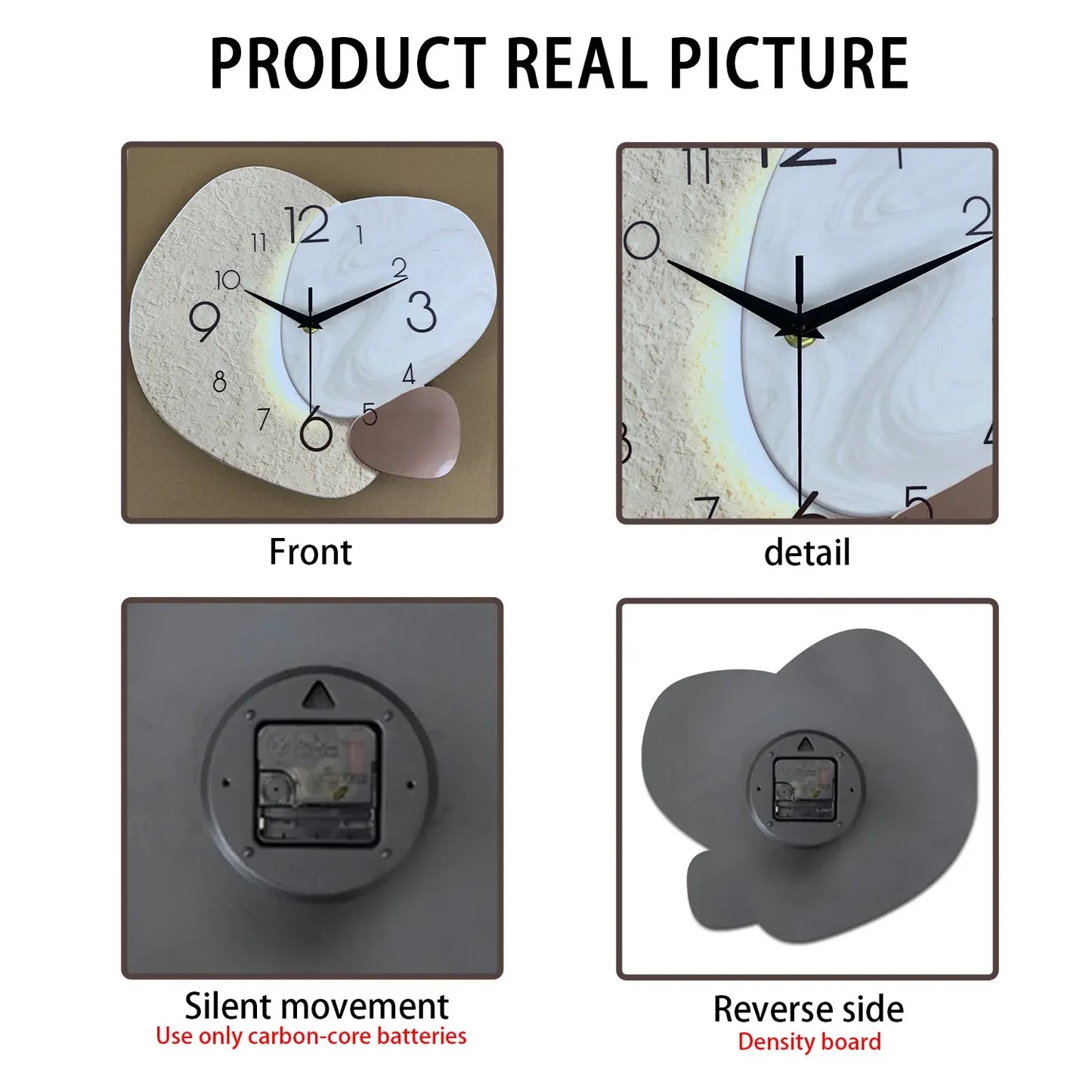 Combination Wall Clock Silent Quartz For Living Room Decor