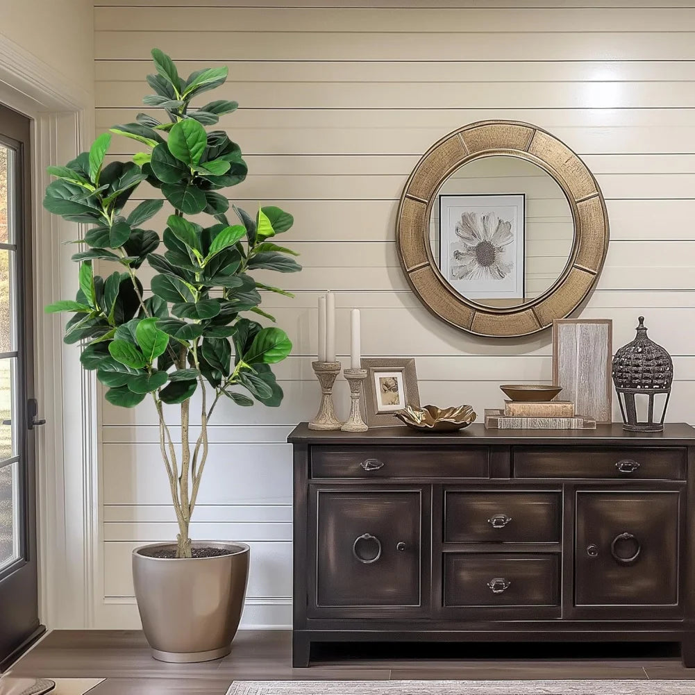 HiMISSCN Fiddle Leaf Fig Tree Artificial With Pot Decor