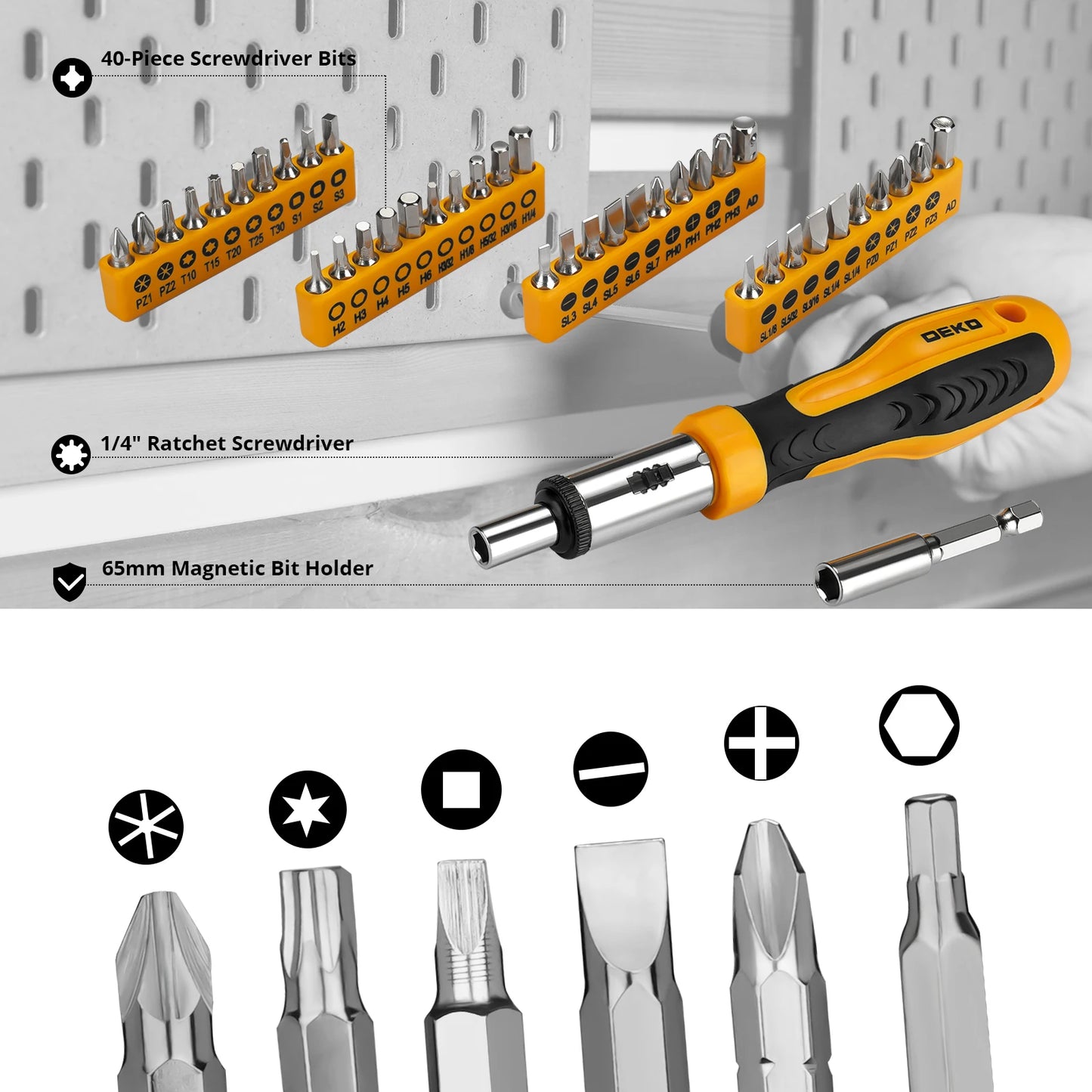 DEKOPRO 228Pcs Socket Wrench Auto Repair Tool Set With Toolbox