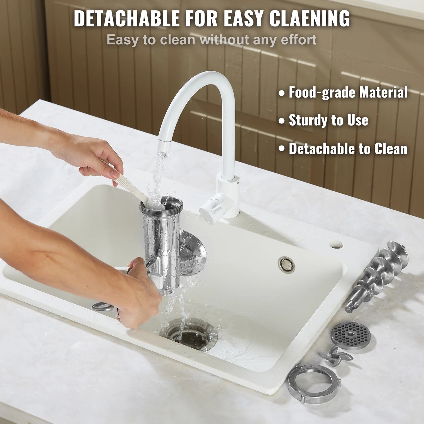 SucceBuy Manual Meat Grinder 304 Stainless Steel With Table Clamp