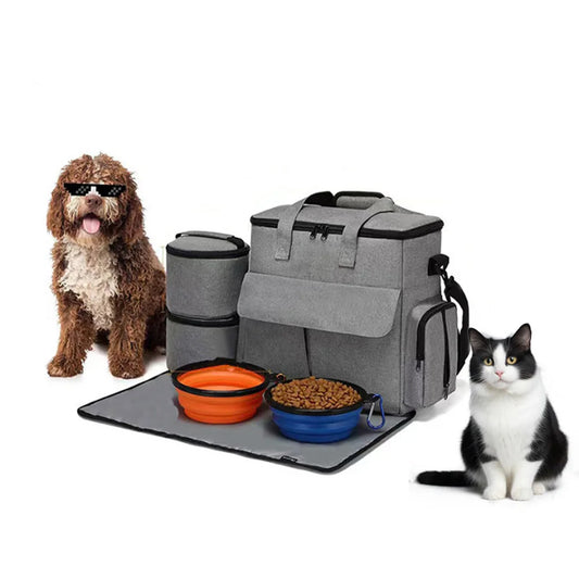TWISTER.CK Dog Travel Backpack With Food Bags Bowls